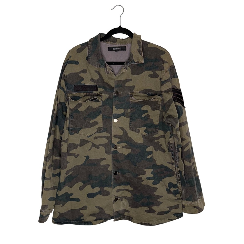 Elwood Camo Utility Jacket Women Medium Green Excellent Military Streetwear Camo